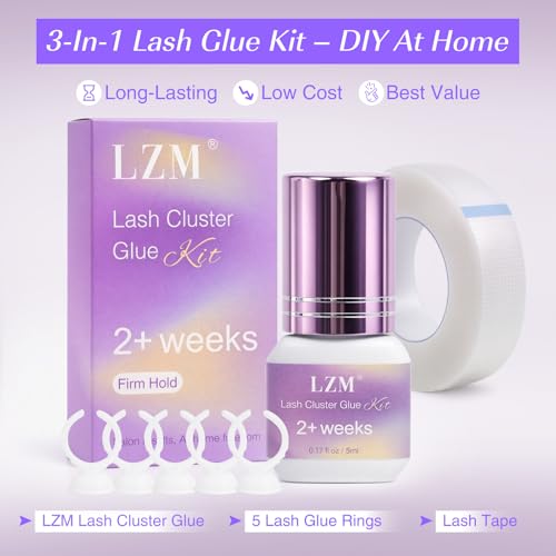 LZM Lash Glue Kit: Strong Hold, Waterproof, Use Code PLVNFB45 - Image 2