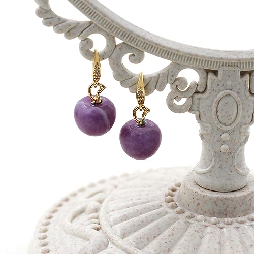 Natural Stone Fruit Apple Shape Earrings Set for Women - Cute Apple Hook Dangle Earring Teacher Appreciation Gifts4