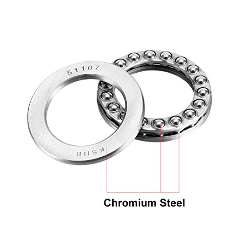 Uxcell A18062000UX0243 51107 Thrust Ball Bearings 35Mm X 52Mm X 12Mm Chrome Steel Abec3 Single Row Roller 2Pcs thumb #1