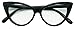 Sunglass Stop - Women's Round Rx Optical Cat Eye Magnification Reading Readers Eye Glasses (Black, 2 x)