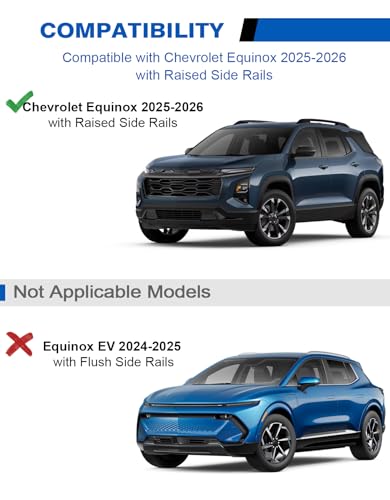 Image of Wonderdriver Lockable Roof Rack Cross Bars 300lbs Compatible with 2025 2026 Chevy Chevrolet Equinox with Raised Side Rails (Not for EV),Heavy Duty Aluminum Roof Rails Crossbars Cargo Rooftop.