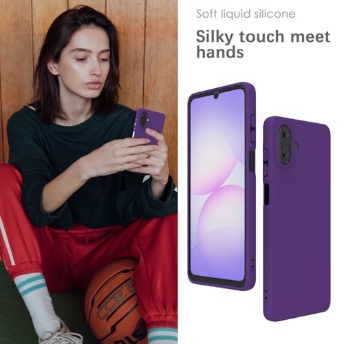 Image of YATWIN Silicone Case for Samsung Galaxy A07 4G, Soft-Touch, Shockproof, DustProof, Antiskid Phone Cover for Samsung Galaxy A07 4G - Purple