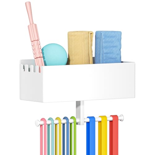 Home Gym Wall Storage, White Resistance Bands Rack Hanger Metal,