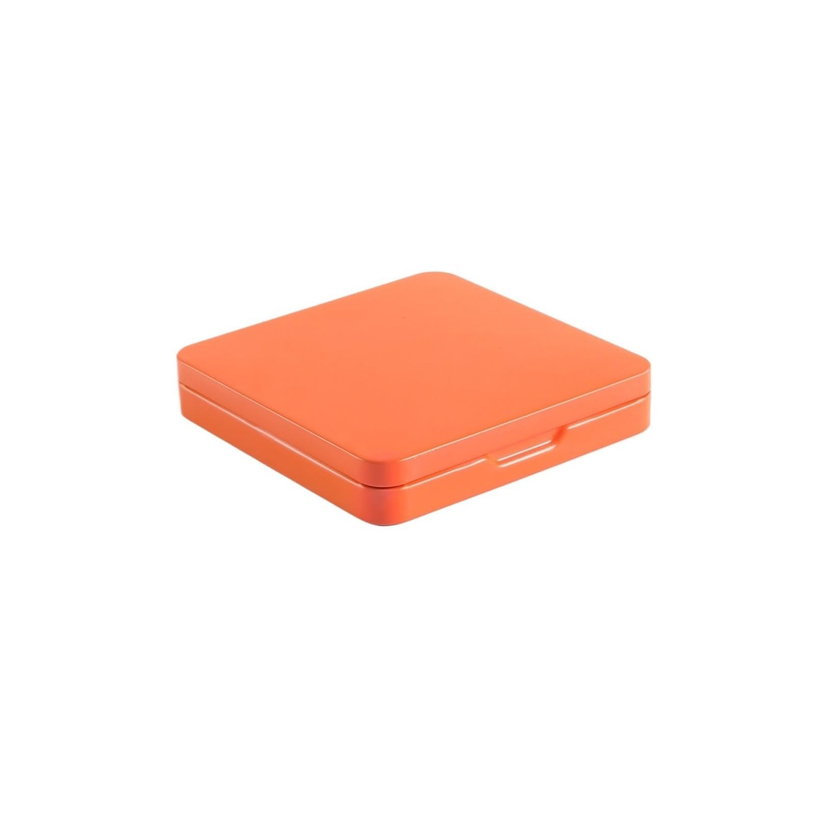LuoAXINN Metal Tins with Lids 5pc Candy Tin Storage Boxes Metal Square Empty Small Box Tinplate Jewelry Card Cases Bins Jar Hinged Containers Organizer(Orange)