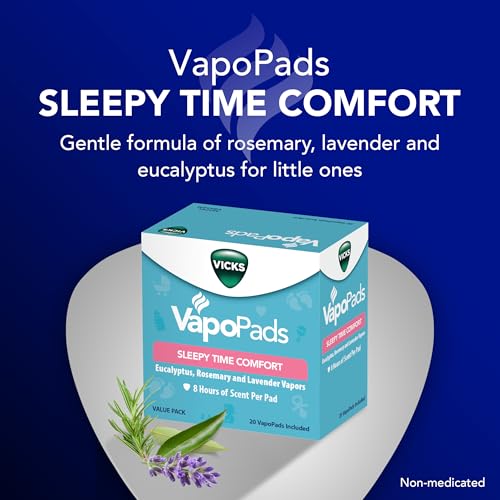Image of Vicks VapoPads Sleepy Time Comfort - Vapor Pads Refill Humidifiers and Steam Inhalers - Rosemary, Lavender, and Eucalyptus, 40-Pack, Box Color May Vary