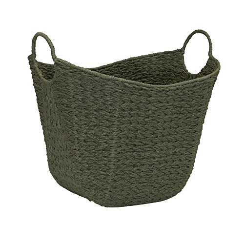 Household Essentials Natural Woven Wicker Storage Basket with Handles