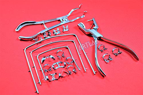Cynamed 9704-660-76 20Pcs Set - Stainless Steel Rubber Dam Clamps + Frames 3 Inch,4 Inch,5 Inch + Punch Pliers + Clamp Forceps Dental Tools thumb #5