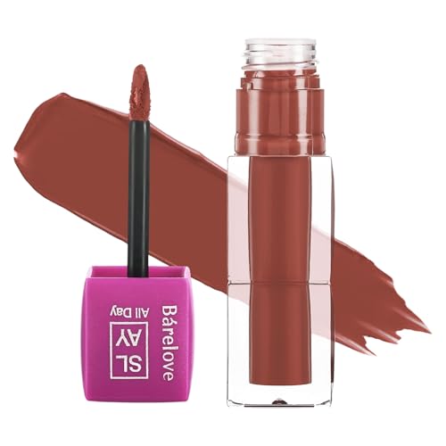 Image of BARELOVE SLAY All Day Non-Drying Liquid Lipstick for Women with Matte Finish One Swipe Application | Highly Pigmented |Smooth Glide Formula | Long Lasting | Transferproof | 12 ml | 820-HAZEL MUSE