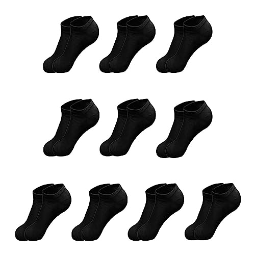 10-Pack Unisex Short Cotton Socks, Assorted Colors, Invisible Design, Polyamide Blend for Comfort