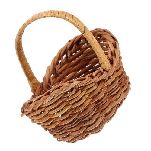 Abaodam Cesta pequeña de ratán para picnic, cesta de caramelos, para boda, mini cesta de mimbre, cesta pequeña de ratán para granja, cesta de mimbre pequeña, cesta de mimbre pequeña, cesta de bayas,