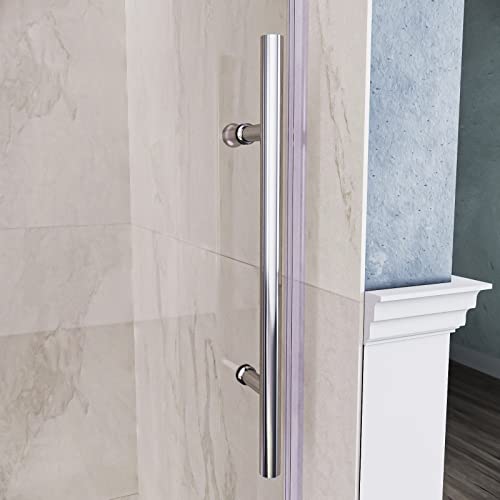 Sunny Frameless Sliding Glass Shower Door 48 In. W X 76 In. H Shower Enclosure In Chrome Finish With 3/8 In. Clear Tempered Glass Panel #TOP3