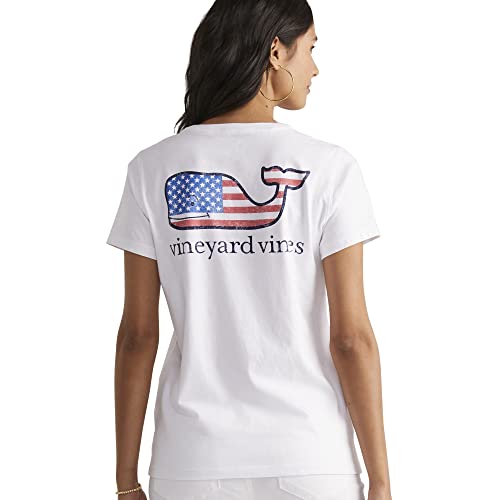 vineyard vines Women's Flag Whale Short-Sleeve Pocket T-Shirt