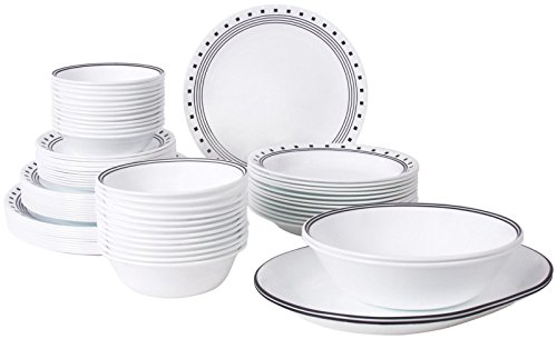 Corelle Livingware 76-Piece Dinnerware Set, Service for 12, City Block