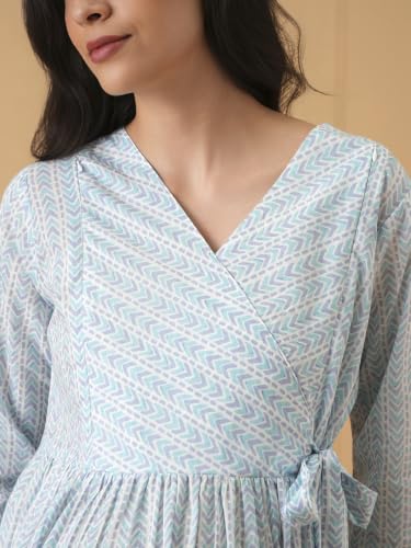 Image of The Mom Store Maternity and Nursing Dress | Pre and Post Pregnancy Dress for Womens | Zipper /Button Opening | Causal Wear | Trendy Stylish Causal Dresses for New Moms