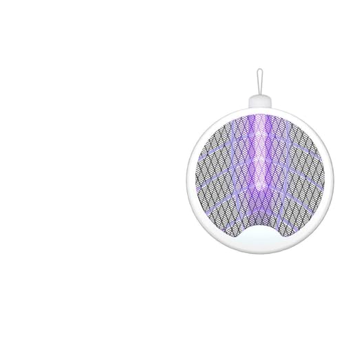LSDLOUYAQNG Mata Insectos Matamoscas eléctrico Plegable con Carga USB Tipo C, 1000 mAh, portátil, for Exteriores e Interiores.(White)