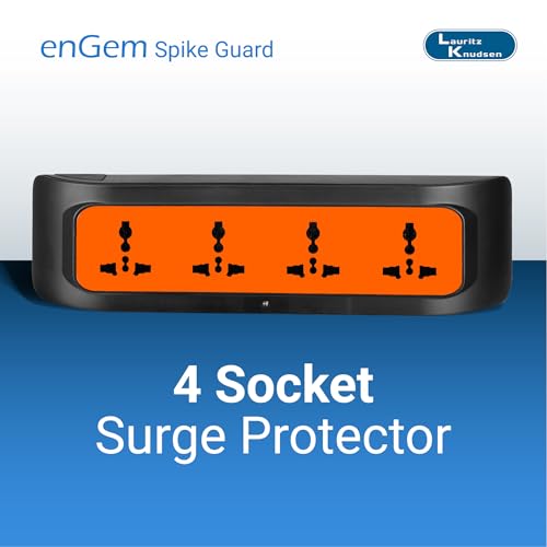 Image of Lauritz Knudsen Electrical & Automation CB93300AB06 enGem 4 Way Spike Guard - 1.5 Mtr with Up to 12 Years Warranty | for Homes, Apartments, Commercial Space (Offices /Malls), Healthcare
