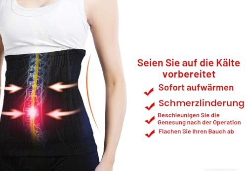 Herren Damen Kaschmir Nierenwärmer Winter Thermische Rückenwärmer Taille Wärmer Elastischer Wärmegürtel zur Schmerzlinderung Entlastung im unteren Rückenbereich Lendenwärmer Bauchwärmer, Schwarz,L