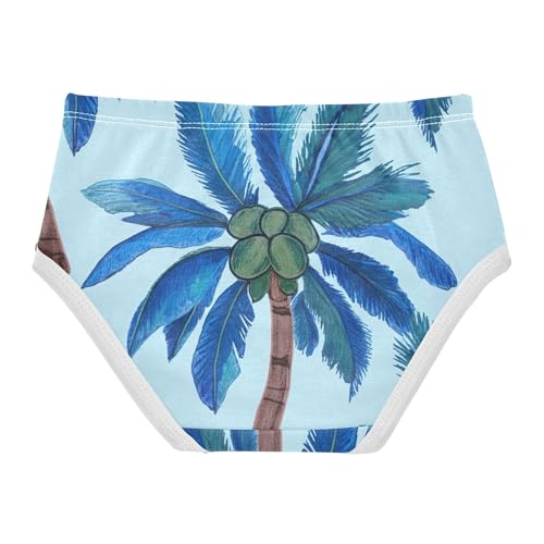 Cotton Toddlers Underwear Floral Tropical Palm Trees Blue Panties Little Girl Aesthetic Underpants Briefs 2t2