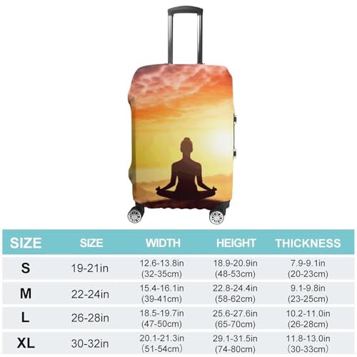 Yoga Meditation Printed Luggage Cover Protector, Fits 18-32 Inch Luggage2