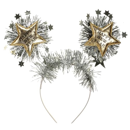 BinaryABC Happy New Year Headband Tiara,Happy New Year Headbands with Star Boppers,2025 New Years Eve Party Supplies,New Years Party Favors,2Pcs - Image 4