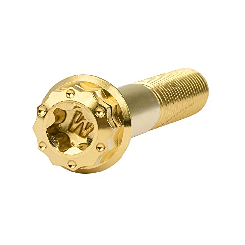 Image of Titanium Flange 12 Point Head M8 x15 20 25 30 35 40 45 50 55 60 65mm Screw Bolt Pack of 4 (M8x40mm, Gold)