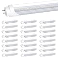 Nimgoti 25-Pack T8 LED Bulbs 4 Foot, 24W 3200LM 5000K Daylight Tube Lights, Ballast Bypass, Type B, Dual-End Powered, Replacement for Fluorescent Tubes, G13 Base, Clear