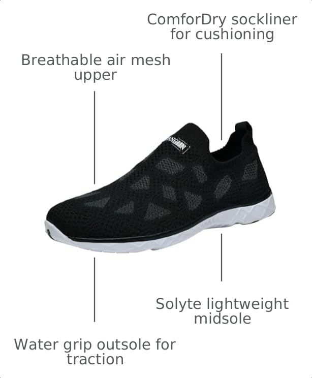 Image of Men's Quick Drying Aqua Water Shoes,3-Second Drainage & All-Terrain for Swimming,Hiking,Yoga