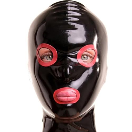 Masque latex tête caoutchouc yeux exposés bouche ouverte fermeture éclair cosplay