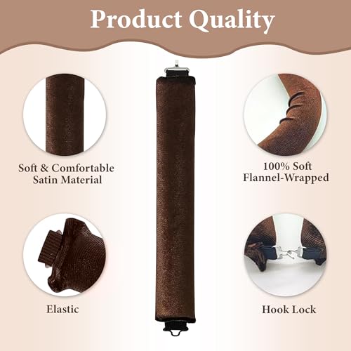 Image of GLUN Non-Damaging Hair Curling Strips, 3 Counts Brown Colour, Hair Curler with Hook, for All Hair Types, Overnight Curler for Beautiful Natural Wave Texture