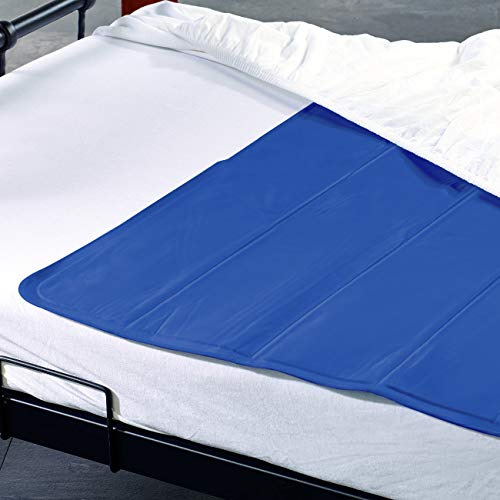 Newgen Medicals Kühlmatte: Kühlende Matratzenauflage, 90 x 90 cm, wiederverwendbar, blau (Kühlmatratze, Kühlende Matratze, Klimaanlage fürs Bett)