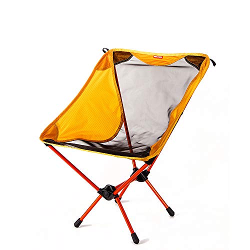 Chaise d'extérieur portable pour camping et pêche orange léger