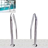 【Acero inoxidable seleccionado】 Hecho de acero inoxidable 304 de primera calidad, este pasamanos para piscina es resistente y duradero para un uso prolongado. Tiene buena resistencia a la corrosión y al óxido. Y la superficie lisa y pulida con gran brillo hace que sea fácil de mantener.