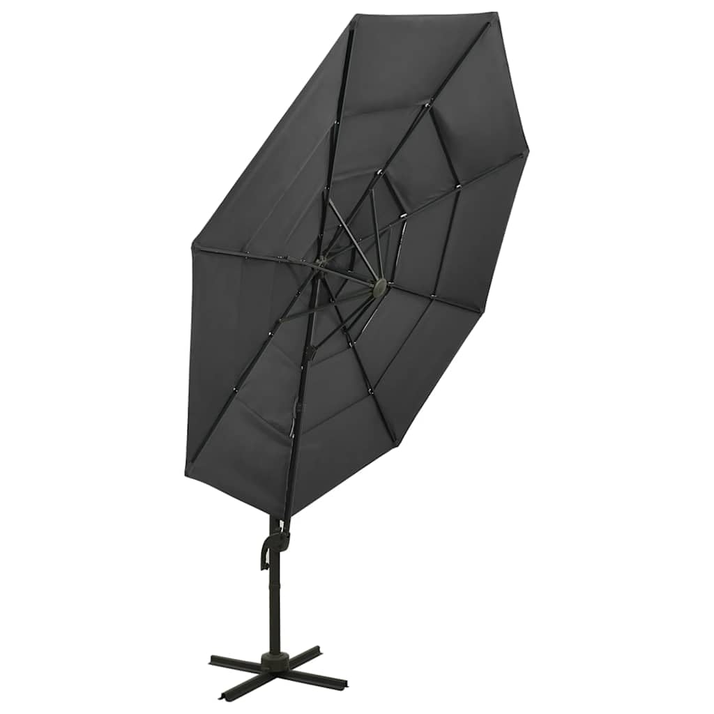 SYDE 4-poziomowy parasol ogrodowy aluminium błękitny