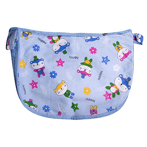 Image of Soft Cotton Baby Cradle Cloth with Integrated Mosquito Net - Premium Breathable Hammock Swing for Ghodiyu, Khoyu, Jhula, and Palna, Washable Born Baby Zoli for Infants (Blue Fabric)