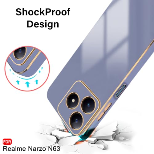 Image of TheGiftKart Luxurious Golden-Plated Back Cover Case for Realme C63 / Narzo N63 | Raised Lips for Camera & Screen Protection | Shockproof Design | Back Cover for Realme C63 / Narzo N63
