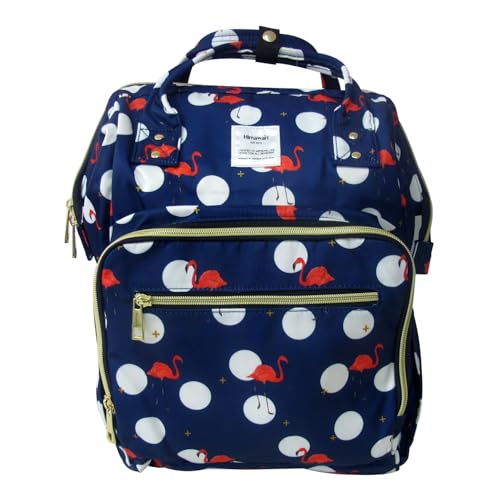 Mochila Bolsa Maternidade Flamingo Impermeável Himawari (Azul Marinho)