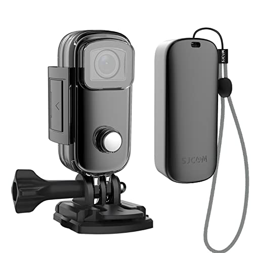 SJCAM C100 Mini Waterproof Action Camera, 15MP Photos, 1080P Small Video Cameras for Vlogging, Webcam, 98ft Underwater Cameras with Mounting Accessories Kit (Black)