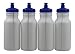 Sports Squeeze Plastic Water Bottles Push/Pull Cap 20 Ounce BPA-Free Set 4