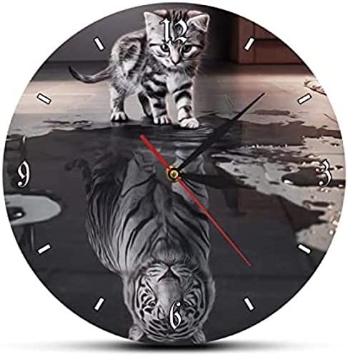 Horloge Murale Chat Tigre Horloge Murale Impression Horloge Murale Tigre Blanc tigré décoration Cadeau
