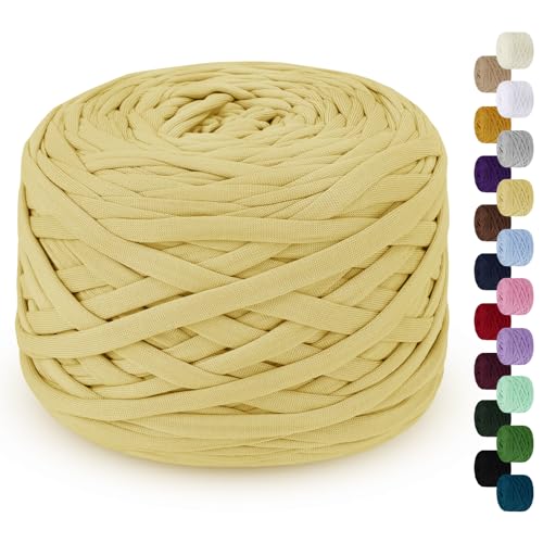 LEREATI Fil pour Crochet 285g 100m Tshirt Yarn Fil Polyester pour Sac au Crochet, Coton à Tricoter...