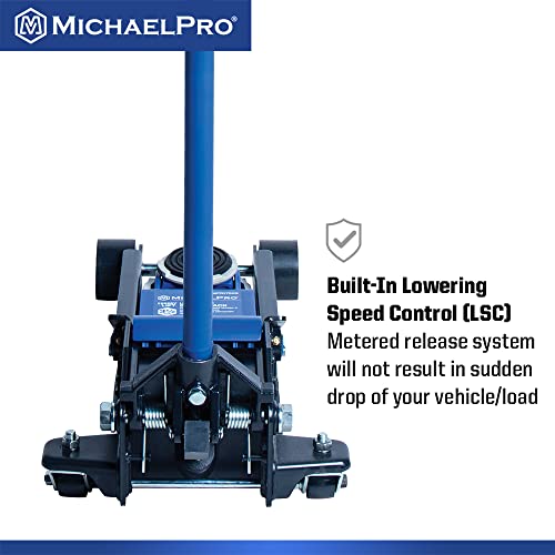 Image of MichaelPro 3.5 Ton Speedy Lift Low Profile Floor Jack - Efficient and Safe Lifting for Your Vehicle, Lowering Speed Control | MP017003