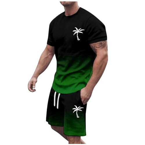 T-shirt surdimensionné imprimé noix de coco avec short d'été assorti pour homme