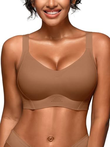 Image of Seamless Supportive Bras for Women No Underwire - M-4XL Jelly Bra | Wireless Full Coverage Bralette, Plus Size, Comfortable T-Shirt Bra for Older, Lightly Padded, Buttery Soft