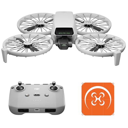 DJI Flip,Drone con cámara 4k adulto, mini drone con cámara,  249g, drone función sígueme, 13km transmisión de vídeo, arranque manual,retorno automático,31min tiempo de vuelo,con delantal ((RC-N3))