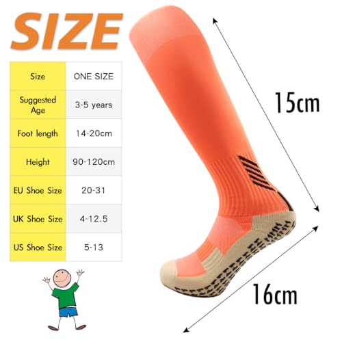 Toddlers Socks for Age 3-5 Anti Slip Sock Kids Boys Girls Knee High Long Socks Non-Slip Sports Socks with Grip2