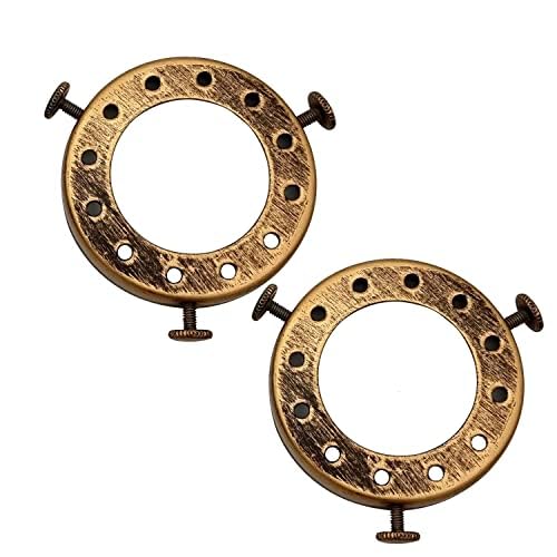 DC VOLTAGE UNO Type Lamp Shade Reducer Ring 50mm Metal Adapter 2 Pack, Screw Fit Converter for Pendant Lights Ceiling Lamp Holder Wall Lighting
