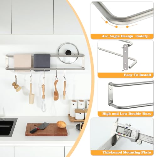 Alise Double Towel Bars for Bathroom Lavatory,Towel Holder Towel Racks for Bathroom Wall Mount SUS304 Stainless Steel Bath Towel Hanger 32 Inch,Brushed Nickel