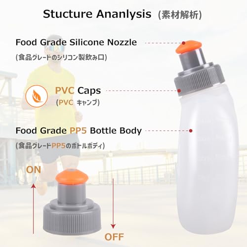 Image of Azarxis Running Water Bottles Flask BPA Free Leakproof Hydration Vest Packs Waist Belt Replacement for Triathlon Marathon Hiking Cycling Climbing Runner
