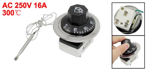 sourcing map 1NC 1NO AC 250 16A 50-300C Température Contrôle Interrupteur Thermostat pour Four Réfrigérateur Chauffe-eau - Image 3