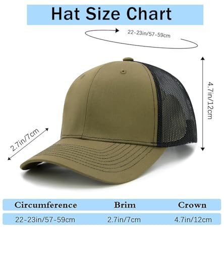 Image of 2-Pack Breathable Mesh Snapback Trucker Hats, Adjustable Baseball Caps for Men Women, Cotton-Poly Twill Outdoor